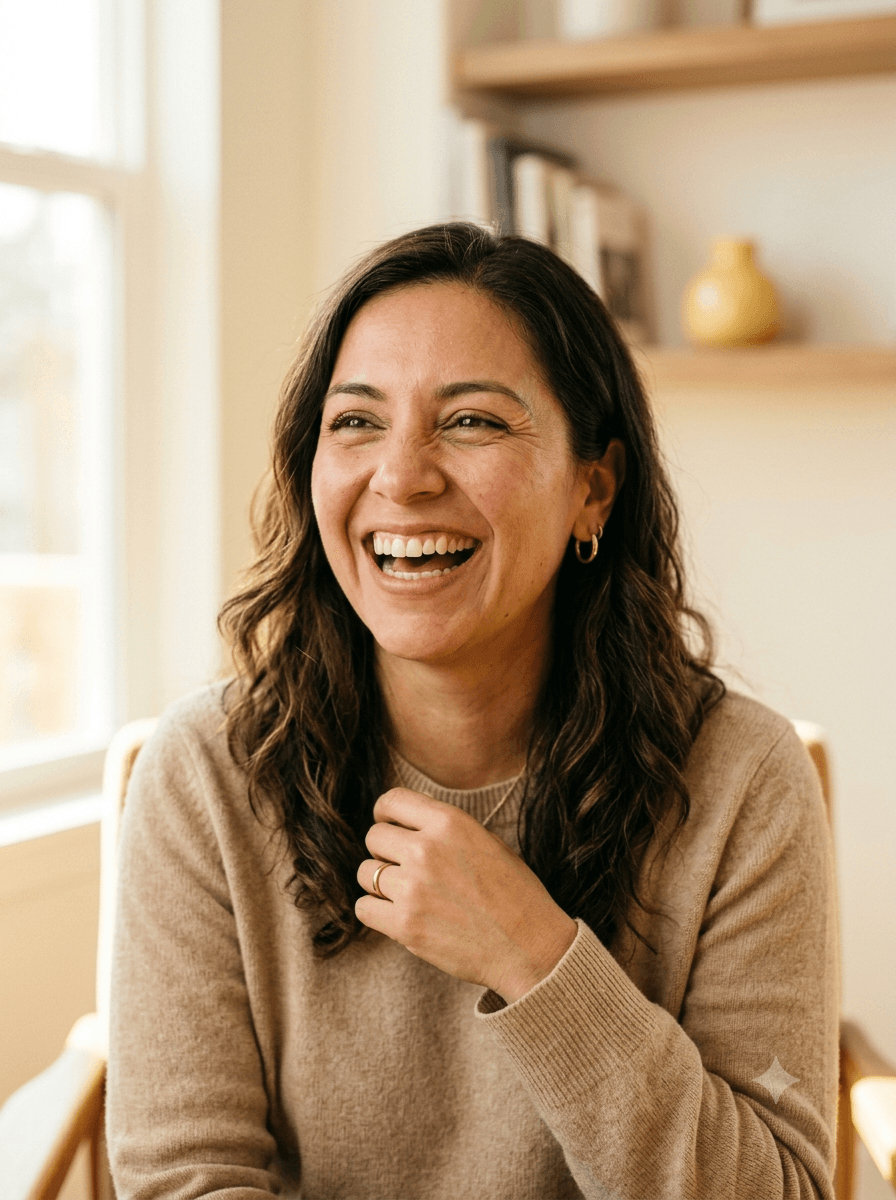 Mujer sonriendo, paciente de Niva